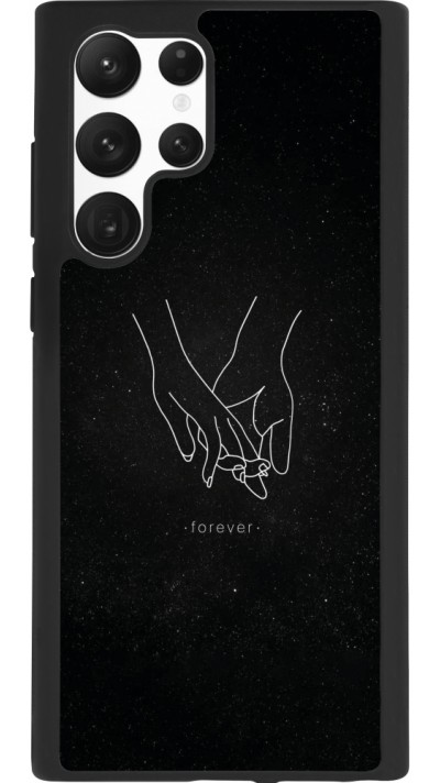 Samsung Galaxy S22 Ultra Case Hülle - Silikon schwarz Valentine 2023 hands forever