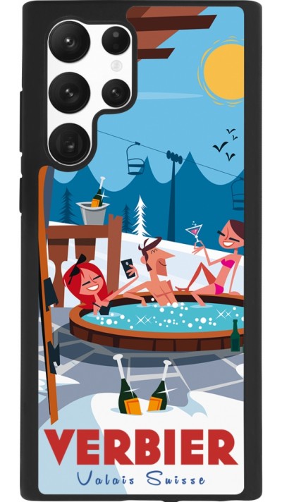 Samsung Galaxy S22 Ultra Case Hülle - Silikon schwarz Verbier Mountain Jacuzzi