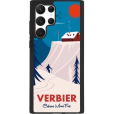 Coque Samsung Galaxy S22 Ultra - Silicone rigide noir Verbier Cabane Mont-Fort