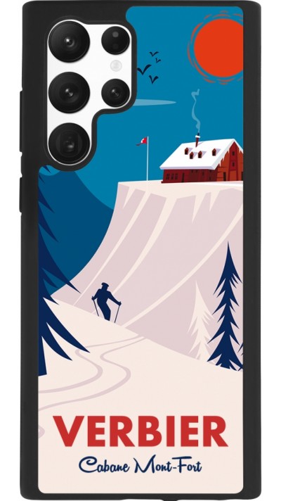 Samsung Galaxy S22 Ultra Case Hülle - Silikon schwarz Verbier Cabane Mont-Fort