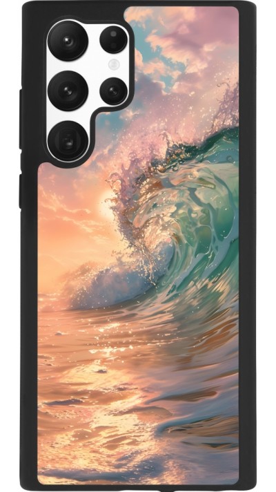 Samsung Galaxy S22 Ultra Case Hülle - Silikon schwarz Wave Sunset
