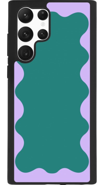 Samsung Galaxy S22 Ultra Case Hülle - Silikon schwarz Wavy Rectangle Green Purple