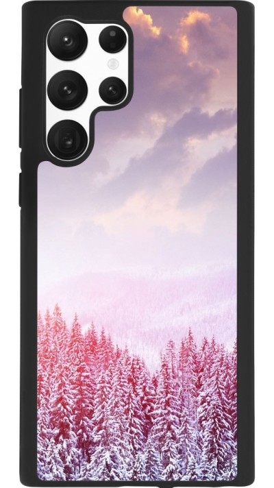Samsung Galaxy S22 Ultra Case Hülle - Silikon schwarz Winter 22 Pink Forest