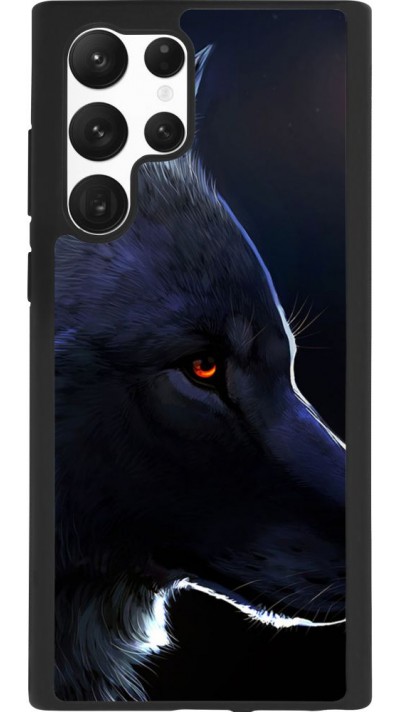 Coque Samsung Galaxy S22 Ultra - Silicone rigide noir Wolf Shape