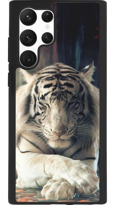 Coque Samsung Galaxy S22 Ultra - Silicone rigide noir Zen Tiger