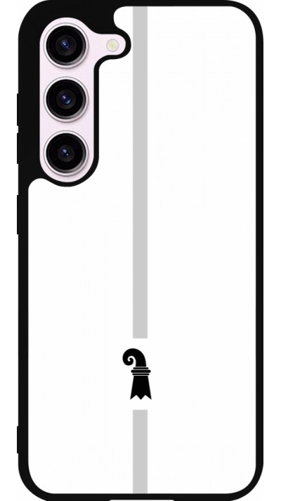 Coque Samsung Galaxy S23 - Silicone rigide noir Canton BS blanc