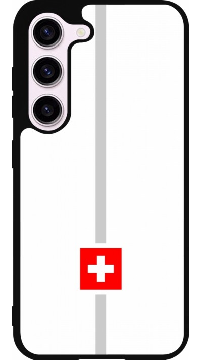 Coque Samsung Galaxy S23 - Silicone rigide noir Canton CH blanc