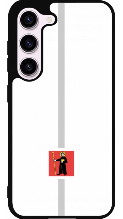 Coque Samsung Galaxy S23 - Silicone rigide noir Canton GL blanc