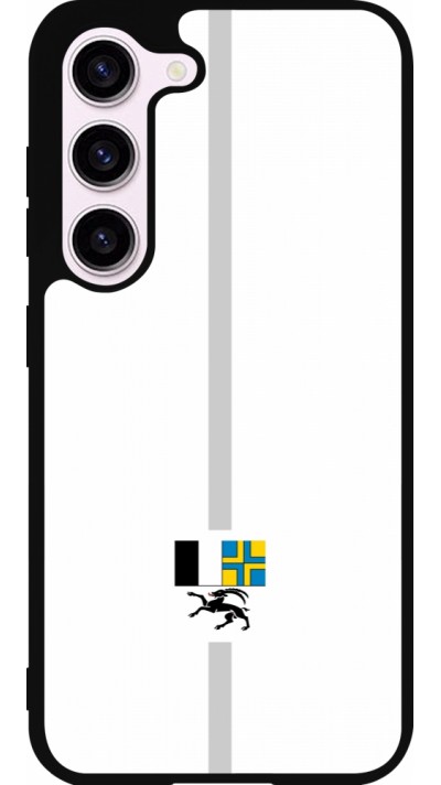 Coque Samsung Galaxy S23 - Silicone rigide noir Canton GR blanc