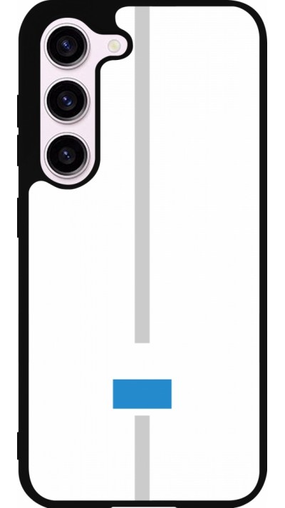 Coque Samsung Galaxy S23 - Silicone rigide noir Canton LU blanc