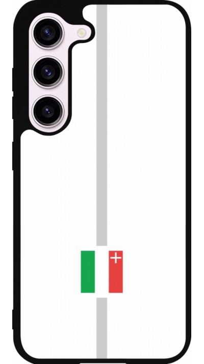 Coque Samsung Galaxy S23 - Silicone rigide noir Canton NE blanc