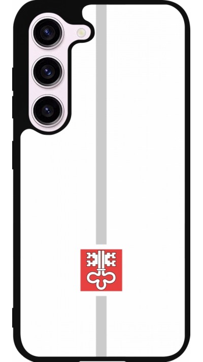 Coque Samsung Galaxy S23 - Silicone rigide noir Canton NW blanc
