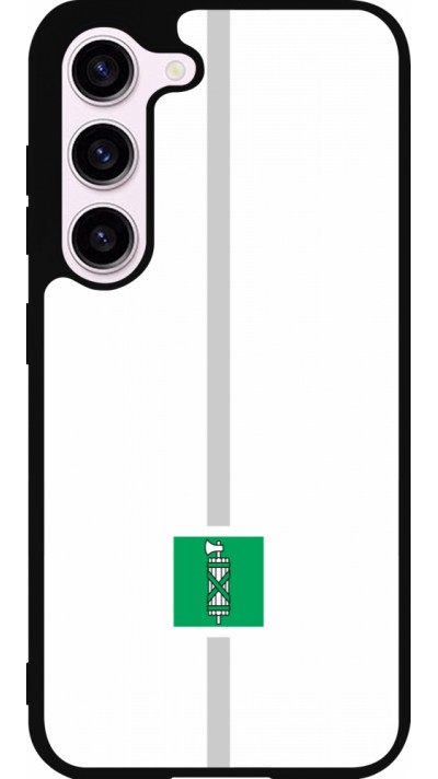 Coque Samsung Galaxy S23 - Silicone rigide noir Canton SG blanc