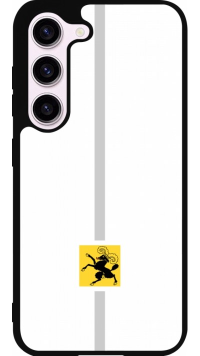 Coque Samsung Galaxy S23 - Silicone rigide noir Canton SH blanc