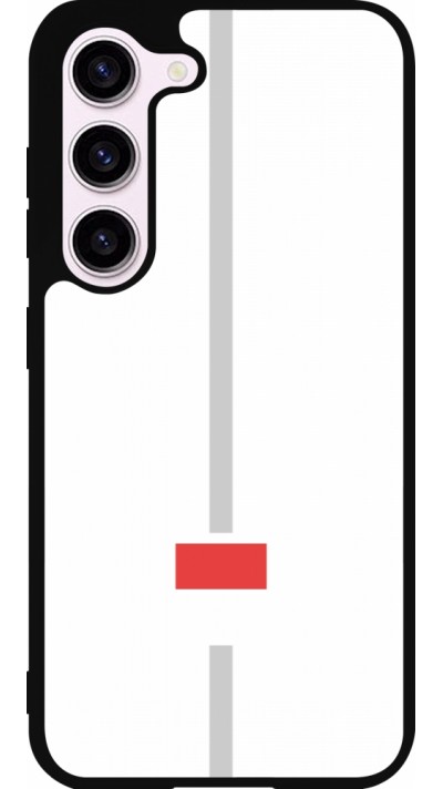 Coque Samsung Galaxy S23 - Silicone rigide noir Canton SO blanc