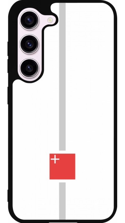 Coque Samsung Galaxy S23 - Silicone rigide noir Canton SZ blanc