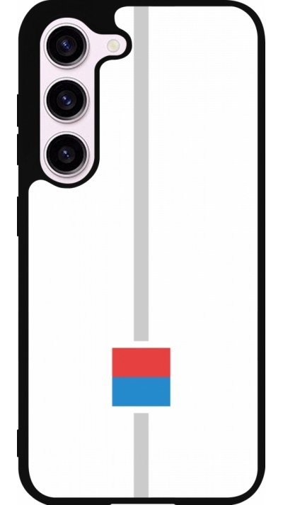 Coque Samsung Galaxy S23 - Silicone rigide noir Canton TI blanc