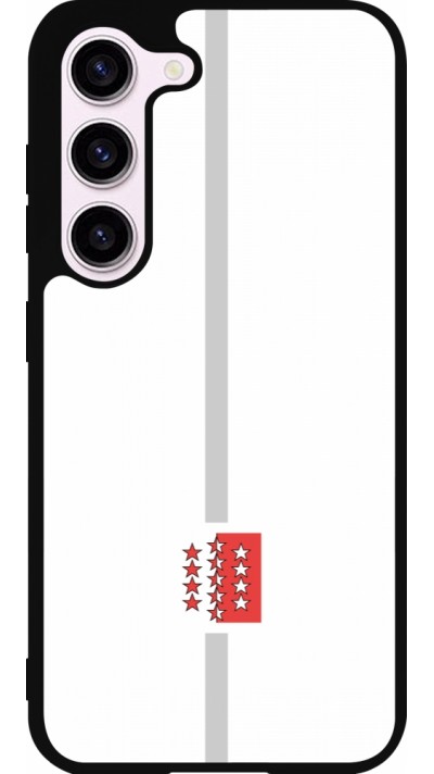 Coque Samsung Galaxy S23 - Silicone rigide noir Canton VS blanc