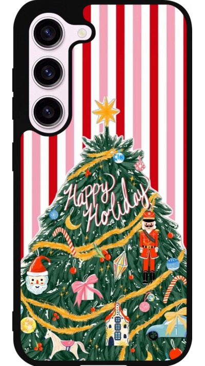 Samsung Galaxy S23 Case Hülle - Silikon schwarz Christmas 25 Happy Holiday