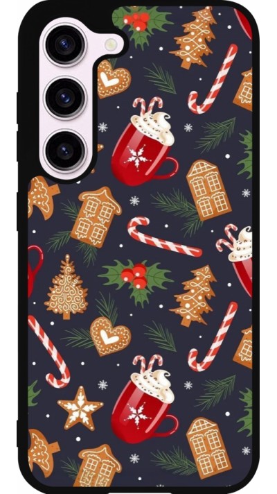 Coque Samsung Galaxy S23 - Silicone rigide noir Christmas 25 Pattern Gingerbread House