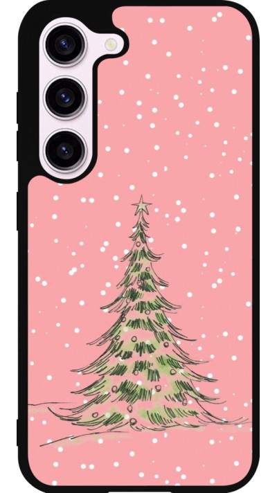 Coque Samsung Galaxy S23 - Silicone rigide noir Christmas 25 Pink Tree
