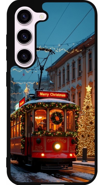 Coque Samsung Galaxy S23 - Silicone rigide noir Christmas 25 Xmas Train