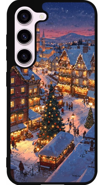 Coque Samsung Galaxy S23 - Silicone rigide noir Christmas 25 Xmas Village