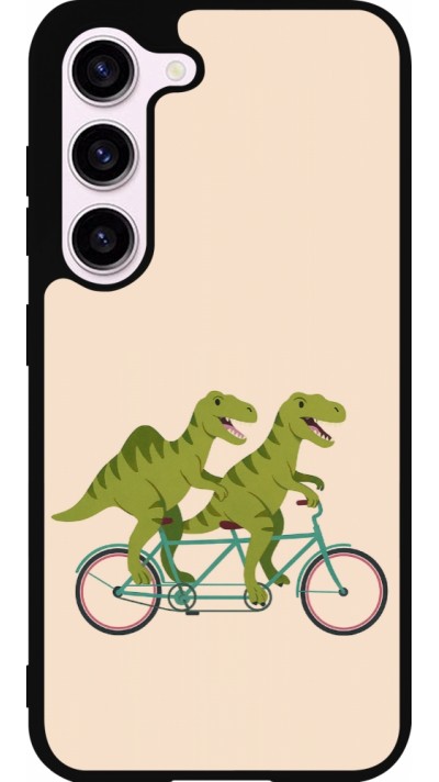 Coque Samsung Galaxy S23 - Silicone rigide noir Dinosaurs on bikes 2026