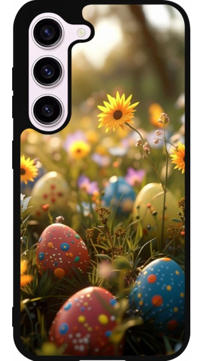 Coque Samsung Galaxy S23 - Silicone rigide noir Easter 2026 Decorated eggs