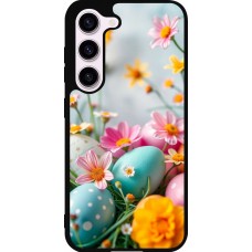 Coque Samsung Galaxy S23 - Silicone rigide noir Easter 2026 Eggs with flowers