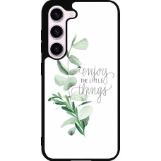 Coque Samsung Galaxy S23 - Silicone rigide noir Enjoy the little things