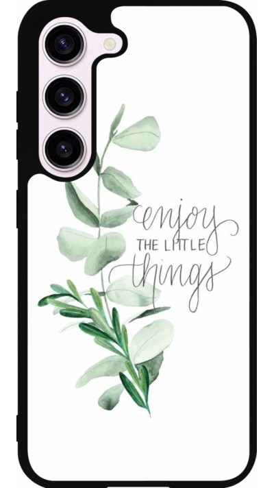 Coque Samsung Galaxy S23 - Silicone rigide noir Enjoy the little things