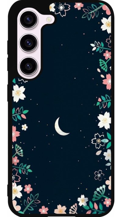 Coque Samsung Galaxy S23 - Silicone rigide noir Flowers space