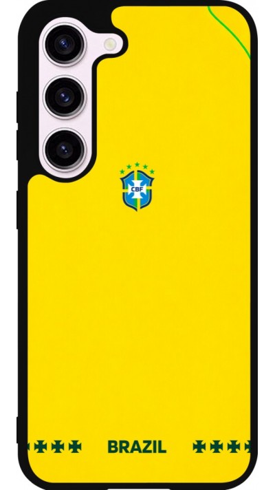 Coque Samsung Galaxy S23 - Silicone rigide noir Maillot de football Bresil 2026 personnalisable