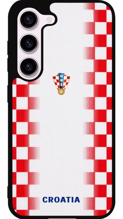 Coque Samsung Galaxy S23 - Silicone rigide noir Maillot de football Croatie 2026 personnalisable