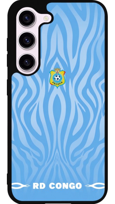 Coque Samsung Galaxy S23 - Silicone rigide noir Maillot de football RD Congo 2026 personnalisable