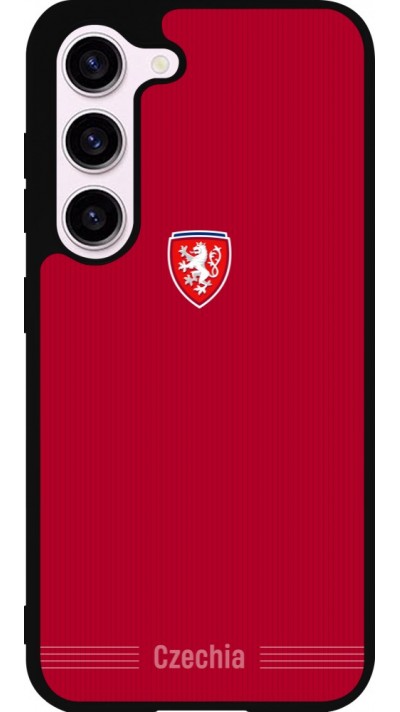 Coque Samsung Galaxy S23 - Silicone rigide noir Maillot de football Répuplique Tchèque 2026 personnalisable