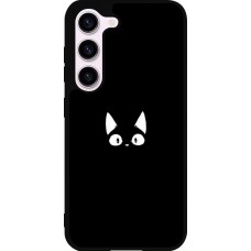 Coque Samsung Galaxy S23 - Silicone rigide noir Funny cat on black