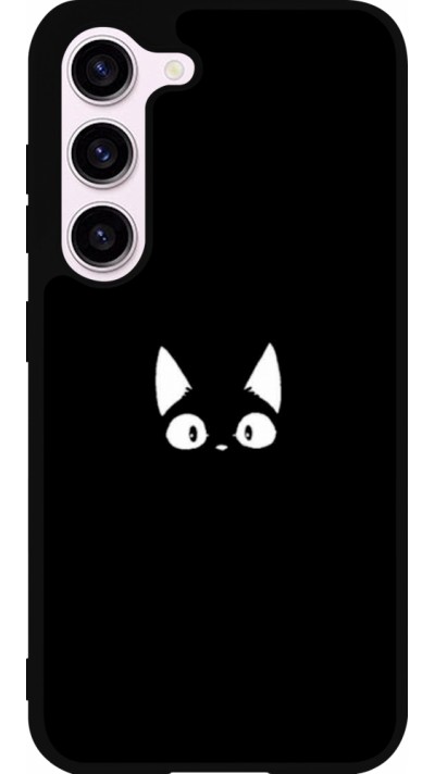 Coque Samsung Galaxy S23 - Silicone rigide noir Funny cat on black
