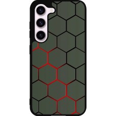 Coque Samsung Galaxy S23 - Silicone rigide noir Geometric Line red