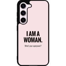 Coque Samsung Galaxy S23 - Silicone rigide noir I am a woman