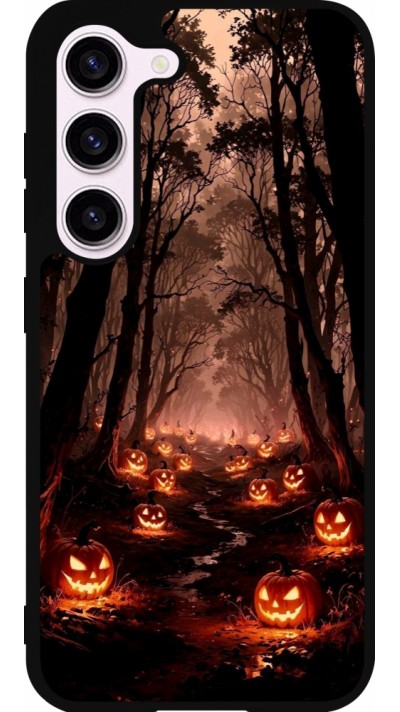 Samsung Galaxy S23 Case Hülle - Silikon schwarz Halloween 2025 Road of Terrifying Pumpkins