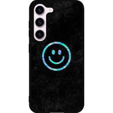 Coque Samsung Galaxy S23 - Silicone rigide noir Happy smiely irisé