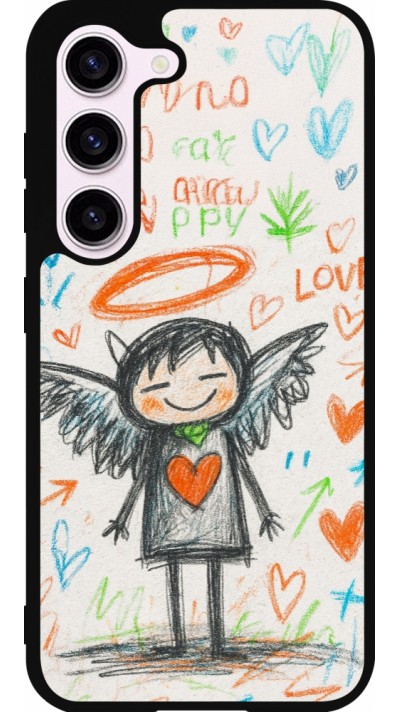 Samsung Galaxy S23 Case Hülle - Silikon schwarz Little Angel Sketch Love