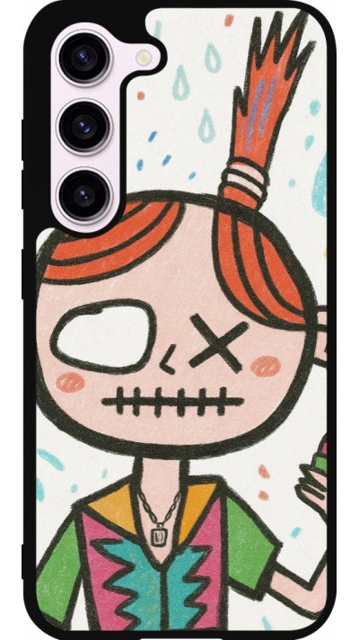 Samsung Galaxy S23 Case Hülle - Silikon schwarz Little Girl Sketch
