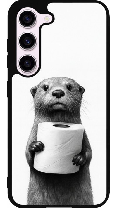 Samsung Galaxy S23 Case Hülle - Silikon schwarz Otter Toilettenpapier