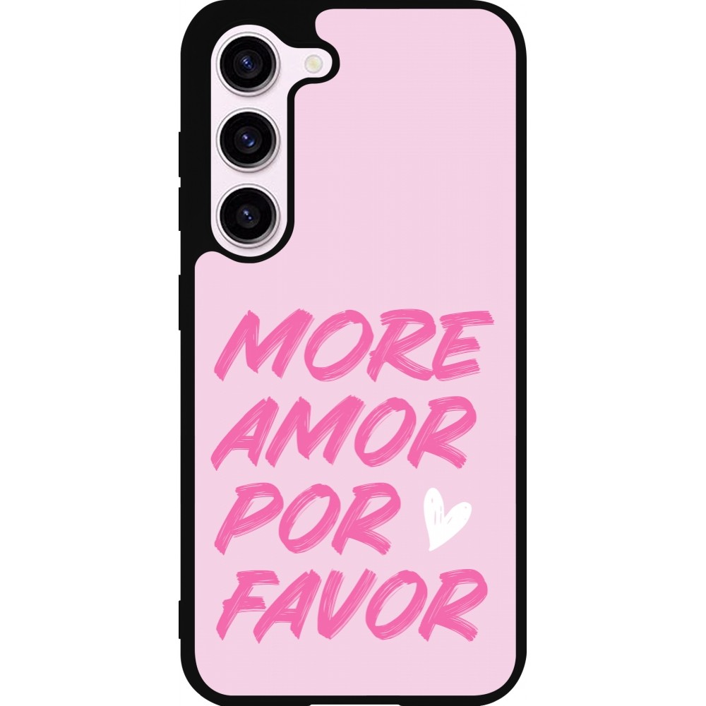 Coque Samsung Galaxy S23 - Silicone rigide noir More amor porfavor
