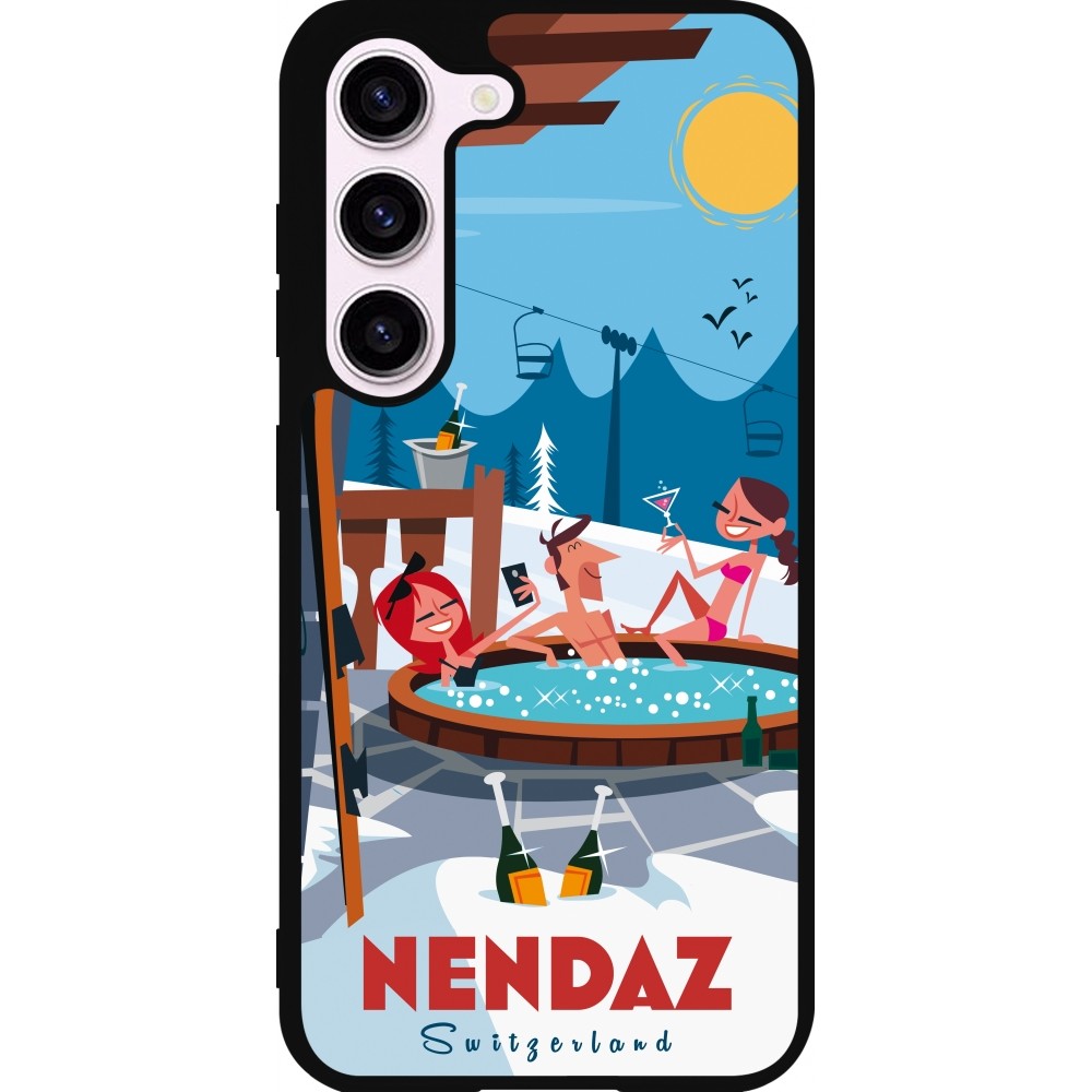Coque Samsung Galaxy S23 - Silicone rigide noir Nendaz Mountain Jacuzzi