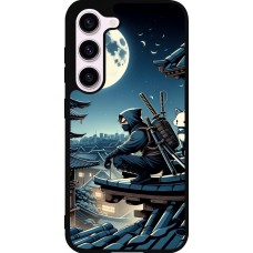 Coque Samsung Galaxy S23 - Silicone rigide noir Ninja sous la lune