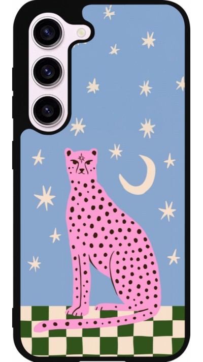 Coque Samsung Galaxy S23 - Silicone rigide noir Pink leopard with stars 2026